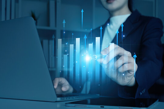 Dynamic Business Collage with Graphs, Technology, and Professional Elements for Modern Corporate Themes