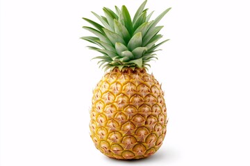 Fototapeta premium Isolated Fresh Pineapple on White Background Showcasing Natural Colors and Textures Ideal for Culinary, Health, and Tropical Themes in Stock Photography