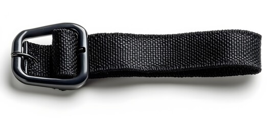 Black Strap with Metal Buckle Close Up View