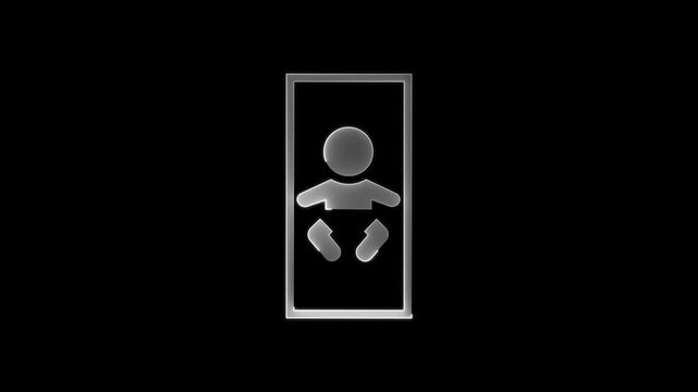 Baby Change Symbol Sign, Simple logo of baby isolated on black background.Baby icon, neon icon
