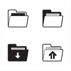Obraz premium Folders flat line icons set 