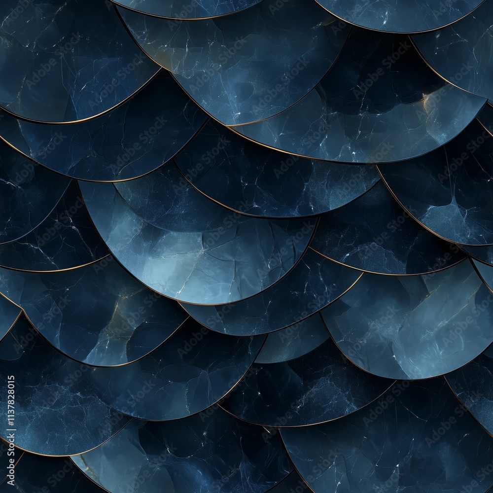 Poster textured dark blue marble with circular patterns creates a sophisticated backdrop for design project