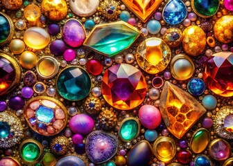 Sparkling Gemstone Wallpaper Designs: Luxury Jewel Backgrounds, Precious Stone Textures, Gemstone Patterns, Crystal Wall Decor