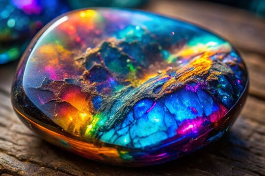 Spectrolite Gemstone: Rainbow Labradorite, Shimmering Mineral,  Labradorite Stone, Gem Photography,  Closeup, Polished Stone,  Vibrant Colors,  Natural Light