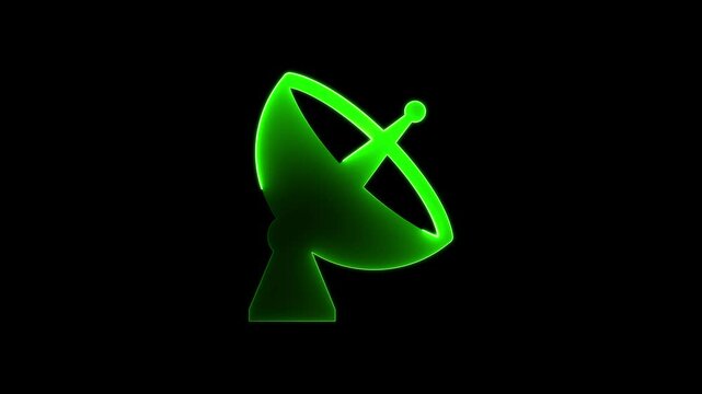 Parabolic antenna transmitter icon in line style. Parabolic receiver signal pictogram. Radio Tower icon, antena Wireless sign, Satellite Dish icon set, or mobile concept and web design.