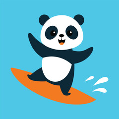 Naklejka premium Panda in the sea vector illustration