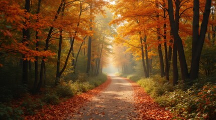 Fototapeta premium Serene Autumn Pathway