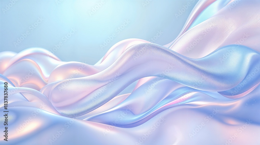 Aufkleber create a mesmerizing background featuring wavy glass shapes, abstract iridescent background design f