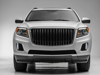 Naklejka premium A sleek SUV photographed directly from the front