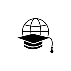 Fototapeta premium Graduation Hat icon logo vector. Education, Study and school logo icon symbols