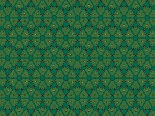 Design an applied Thai geometric pattern, a contemporary Thai floral and geometric design with a neat, orderly repeating pattern. The design should have a beautiful and elegant style with a green back