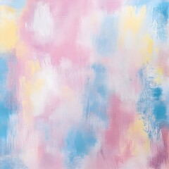 A canvas-like texture with soft watercolor strokes in pastel pink, blue, and yellow for a creative theme. 