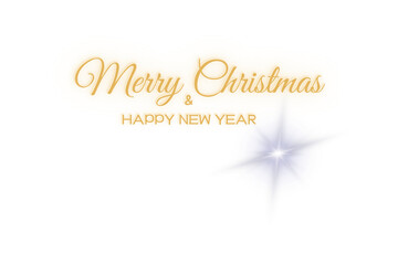 Życzenia Merry Christmas & Happy New Year 2025, piękny napis bez tła,   © siwyk