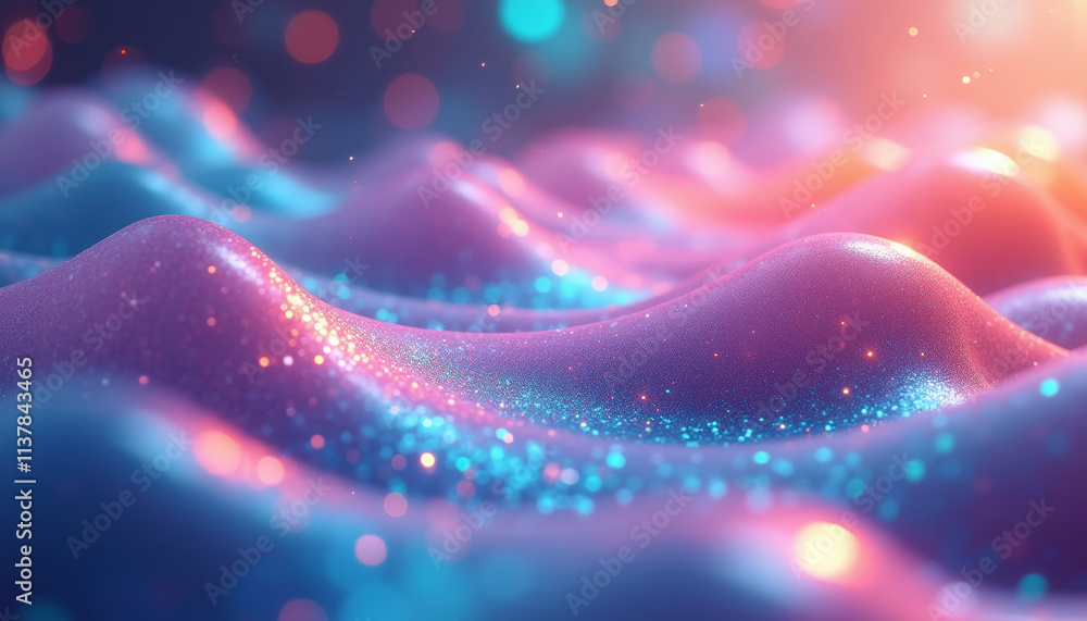 Poster polarized light effects with vibrant and surreal colors creating an abstract textured wave of light