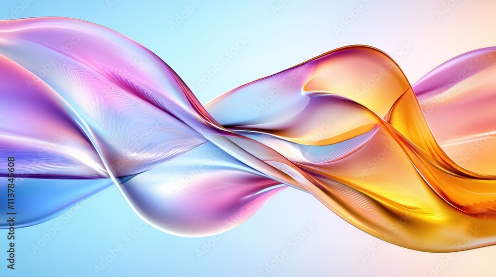 Poster abstract flowing waves of colorful light creating smooth and dynamic patterns in motion
