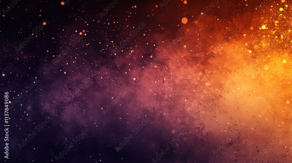 Poster abstract cosmic nebula background with glowing particles