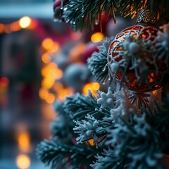 Christmas Themed Illustrations and Decorations with Festive Trees, Cozy Homes, Santa Figures, Ornaments, and Winter Holiday Scenes