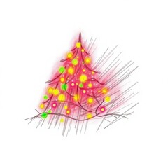 Christmas Themed Illustrations and Decorations with Festive Trees, Cozy Homes, Santa Figures, Ornaments, and Winter Holiday Scenes