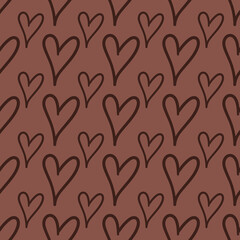 valentines day pattern seamless brown chocolate hearts 