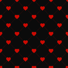 valentines day pattern seamless red hearts black 