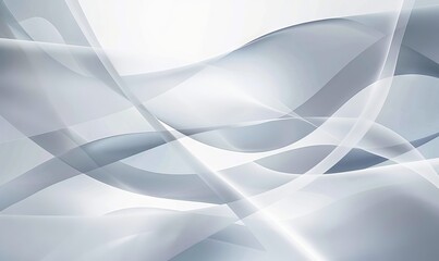 Abstract silk white background with smooth flowing lines and geometric shapes, representing a modern design or technology concept. For a banner or presentation. Minimalist wallpaper