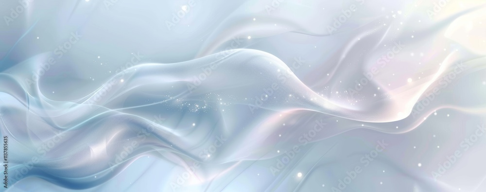 Poster abstract silk white background with smooth flowing lines and geometric shapes, representing a modern