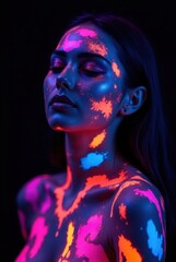 Futuristic Woman Against a Pitch