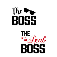 The Boss The Real Boss Valentine's Day Couples Matching T-Shirt.