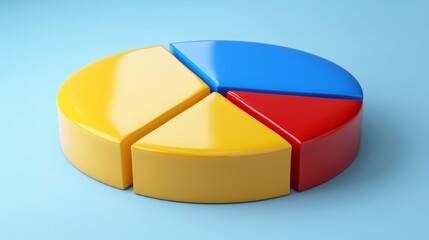 Fototapeta premium Vibrant modern abstract 3d pie chart design featuring a dynamic and colorful visual palette