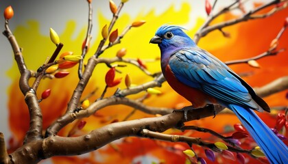 Obraz premium bird on a branch of a tree