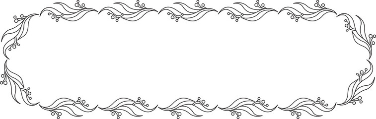 Wedding Decorative Floral Frame Line Art
