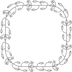 Obraz premium Wedding Decorative Floral Frame Line Art