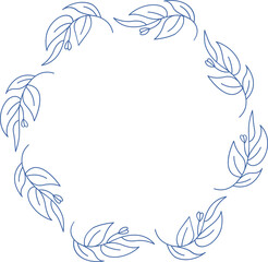 Decorative Floral Frame Line Art