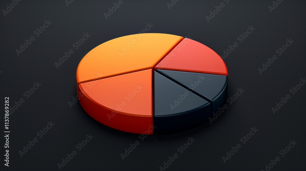 Aufkleber vibrant modern abstract 3d pie chart showcasing dynamic colors and design elements