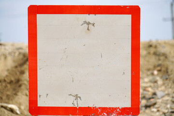Empty Red-Bordered Safety Sign Ready for Message