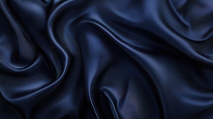 Fototapeta premium A close-up of dark, flowing silk fabric with rich folds and luxurious texture.