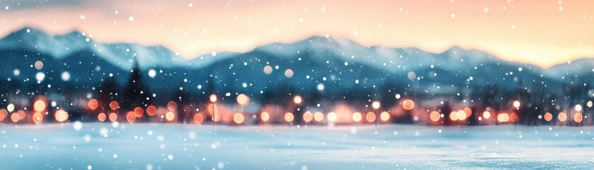 Fototapeta premium Magical Snowy Mountain Winter Night Background Christmas New Year