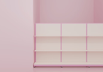 Fototapeta premium pink supermarket shelf