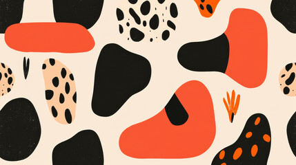 Fototapeta premium Abstract shapes in vibrant colors create dynamic and playful background