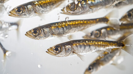 A School of Flashing Anchovies Avoiding Predators