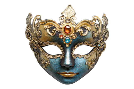 Mask with a Jewel in the Center, Perfect for Elegant Occasions, Isolated on a Transparent Background