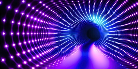 Purple tunnel with lights