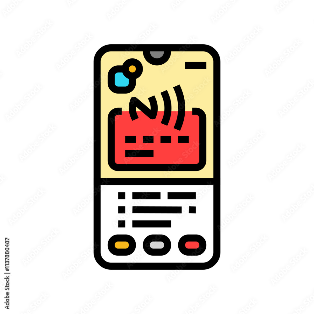 Poster payment app nfc technology color icon vector. payment app nfc technology sign. isolated symbol illus