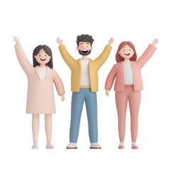 Obraz premium A diverse group of friends celebrating together with joyful expressions., isolated on a transparent background.