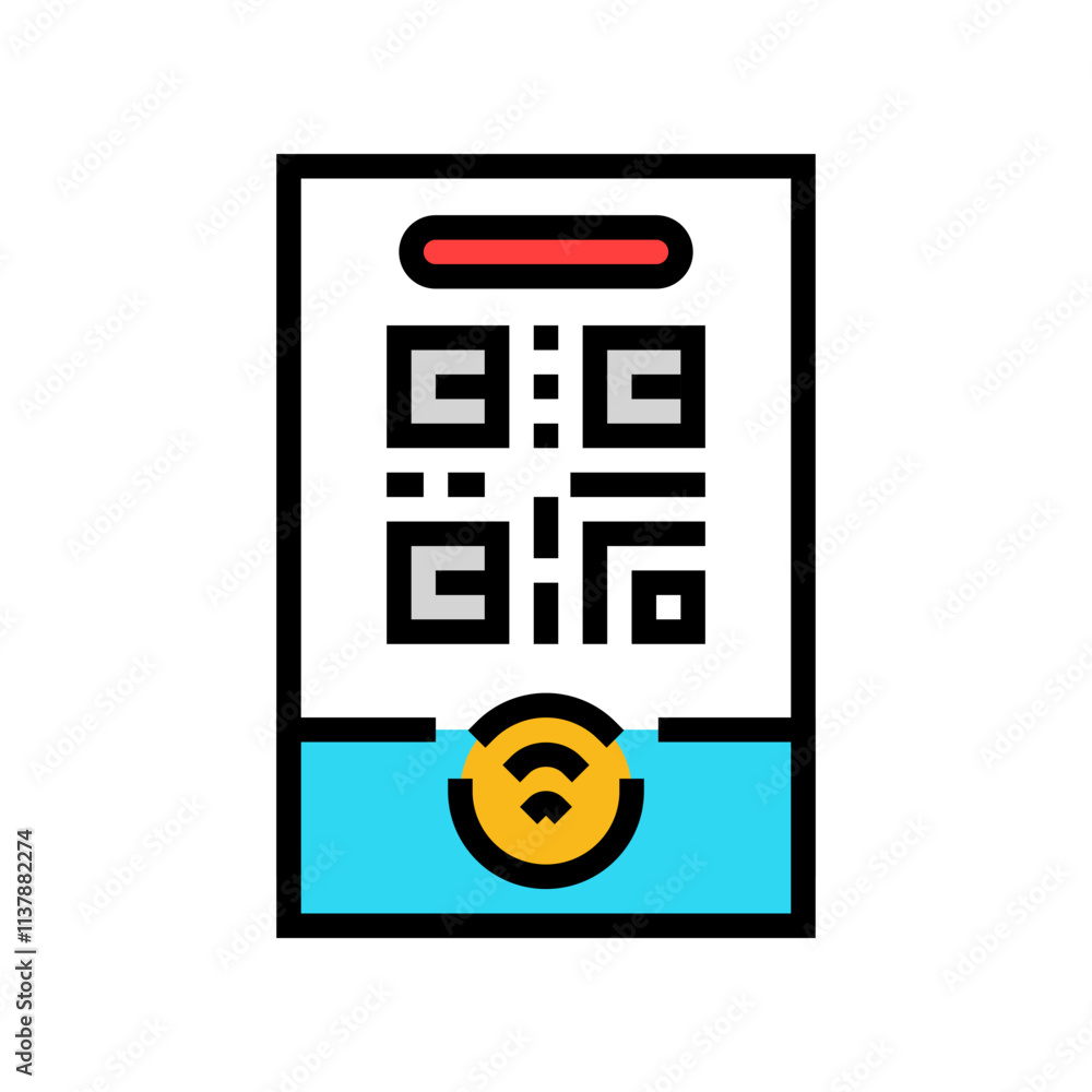 Poster tap to connect nfc technology color icon vector. tap to connect nfc technology sign. isolated symbol