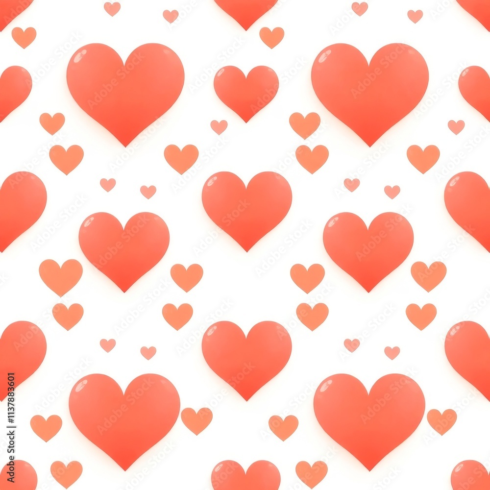Poster a pattern of hearts in pink is displayed on a white background. the hearts are arranged in a way tha
