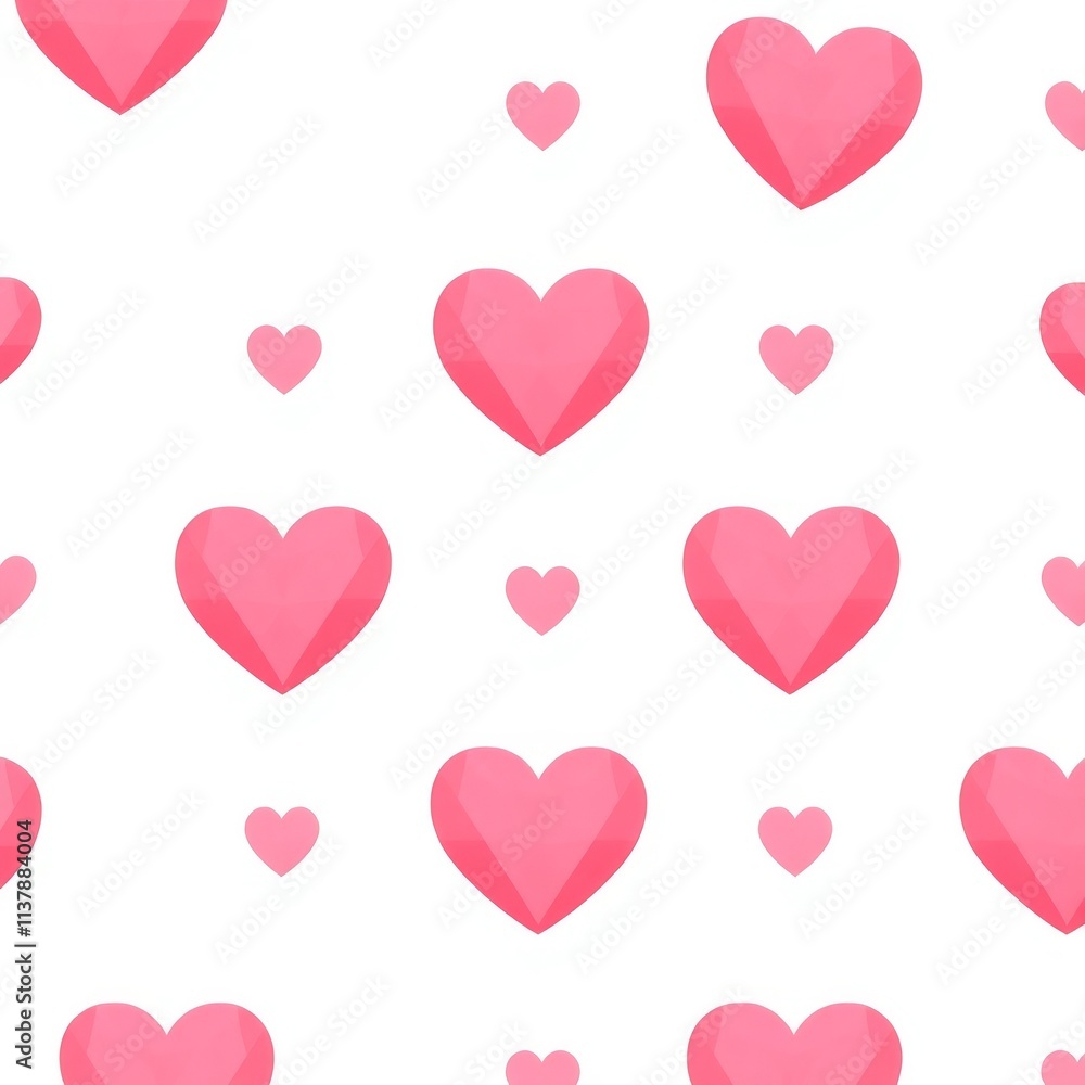Poster a pattern of hearts in pink is displayed on a white background. the hearts are arranged in a way tha