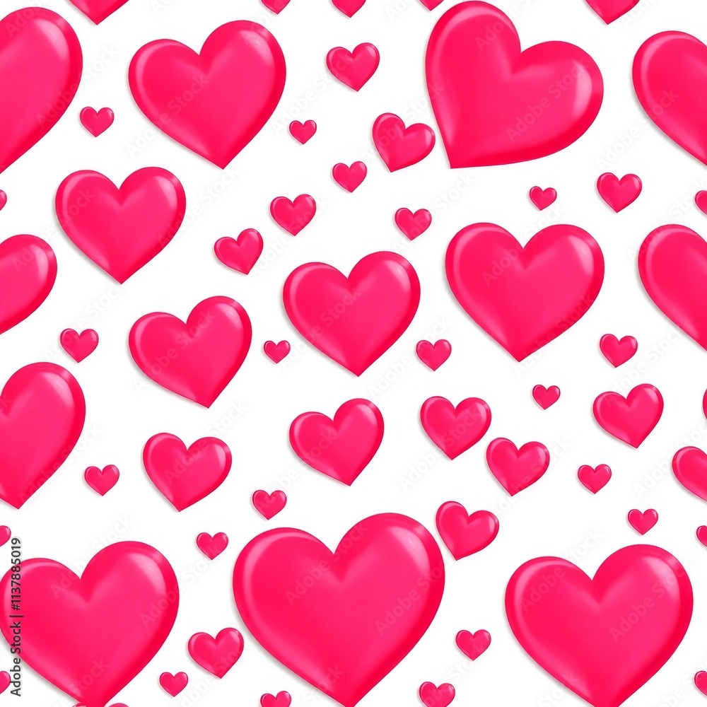 Poster a pattern of hearts in pink is displayed on a white background. the hearts are arranged in a way tha