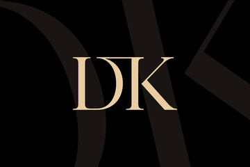Fototapeta premium DK or KD letter logo icon design. Classic style luxury initials monogram.