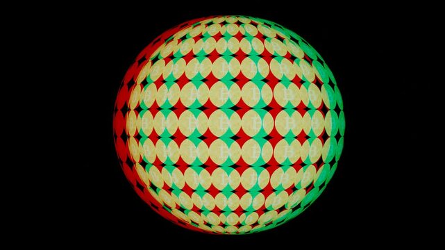Animating ball rotation and bitcoin pic .